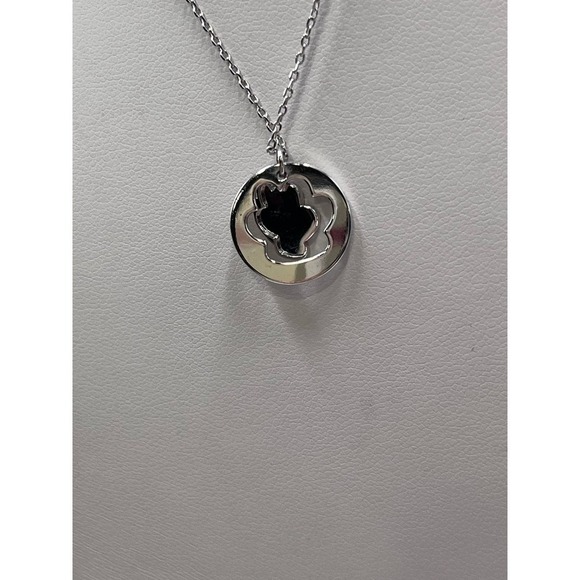 TCS Swarovski Crystal Pave Paw Print‎ Silver Tone Necklace - Picture 7 of 10